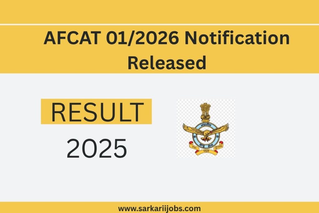 AFCAT 01/2026 Notification Released
