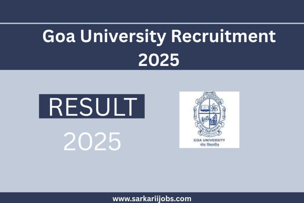 Goa University Recruitment 2025