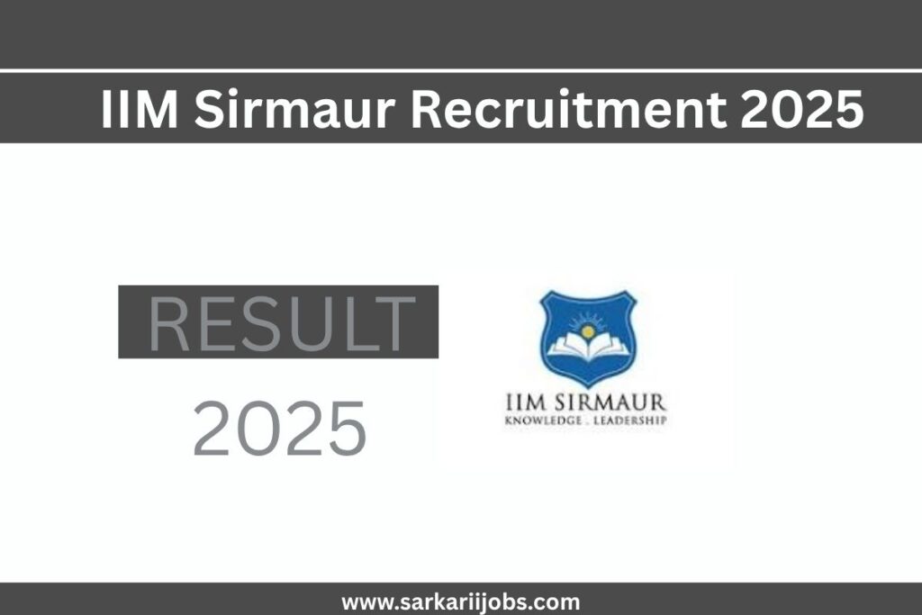 IIM Sirmaur Recruitment 2025